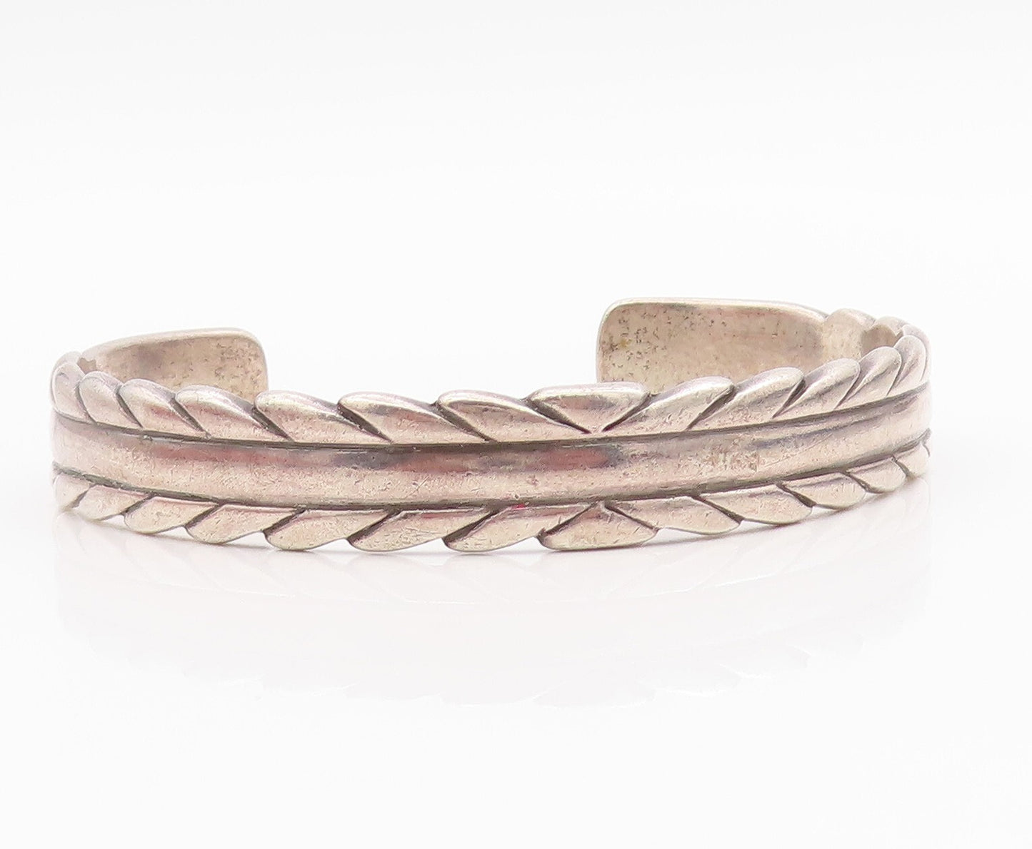 925 Sterling Silver Vintage Bracelet Design Carved Cuff BT10990