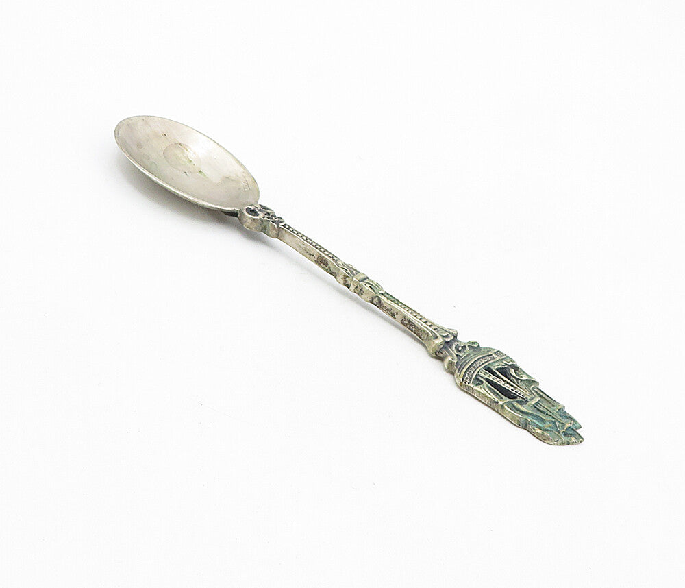 925 Sterling Silver  Vintage Antique Boat Floral Detail Petite Spoon  TR1308