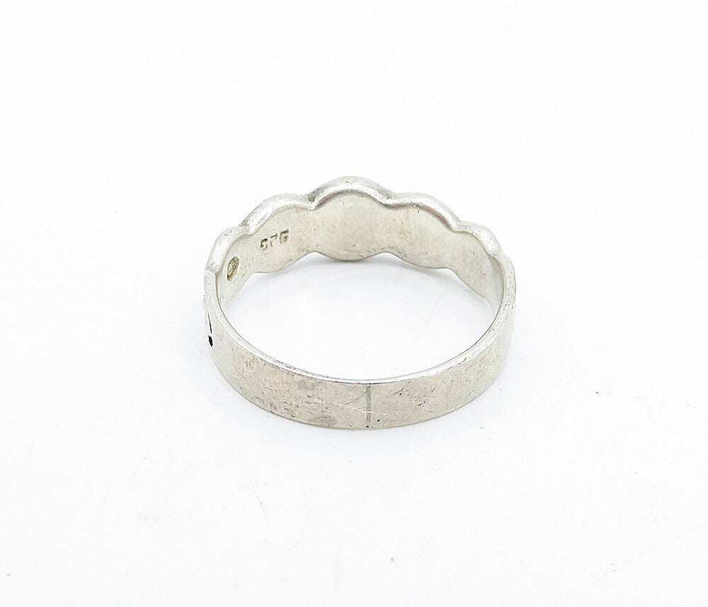 PETER STONE 925 Silver  Vintage Oxidized Celtic Knot Band Ring Sz 9  RG3895