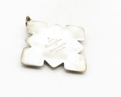 REED & BARTON 925 Silver  Vintage Dark Tone Christmas Cross Pendant  PT7879