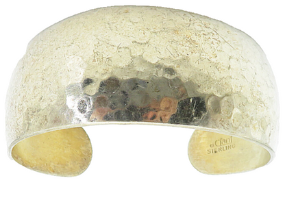 CIANI 925 Sterling Silver Vintage Shiny Hammered Detail Cuff Bracelet BT3364