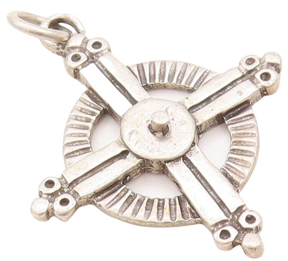 925 Sterling Silver Vintage Pendant Antique Trible Design Cutout  PT23678
