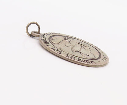 925 Sterling Silver Vintage Pendant 1956 Antique Women Golf Association  PT23575