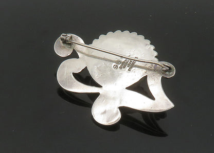 LOS CASTILLO MEXICO 925 Silver  Vintage Cabochon Amethyst Brooch Pin  BP8147