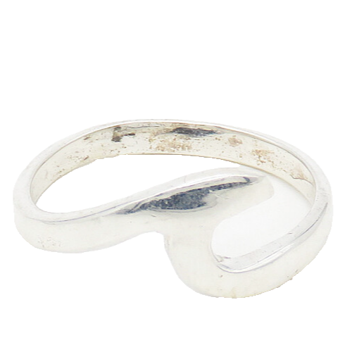 925 Sterling Silver  Shiny Smooth Ocean Wave Band Ring Sz 8  RG17042