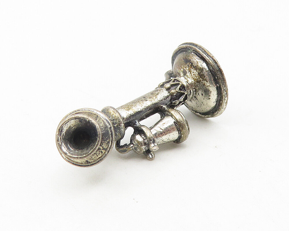 BEAU 925 Sterling Silver  Vintage Old Fashioned Telephone Pendant  PT9433