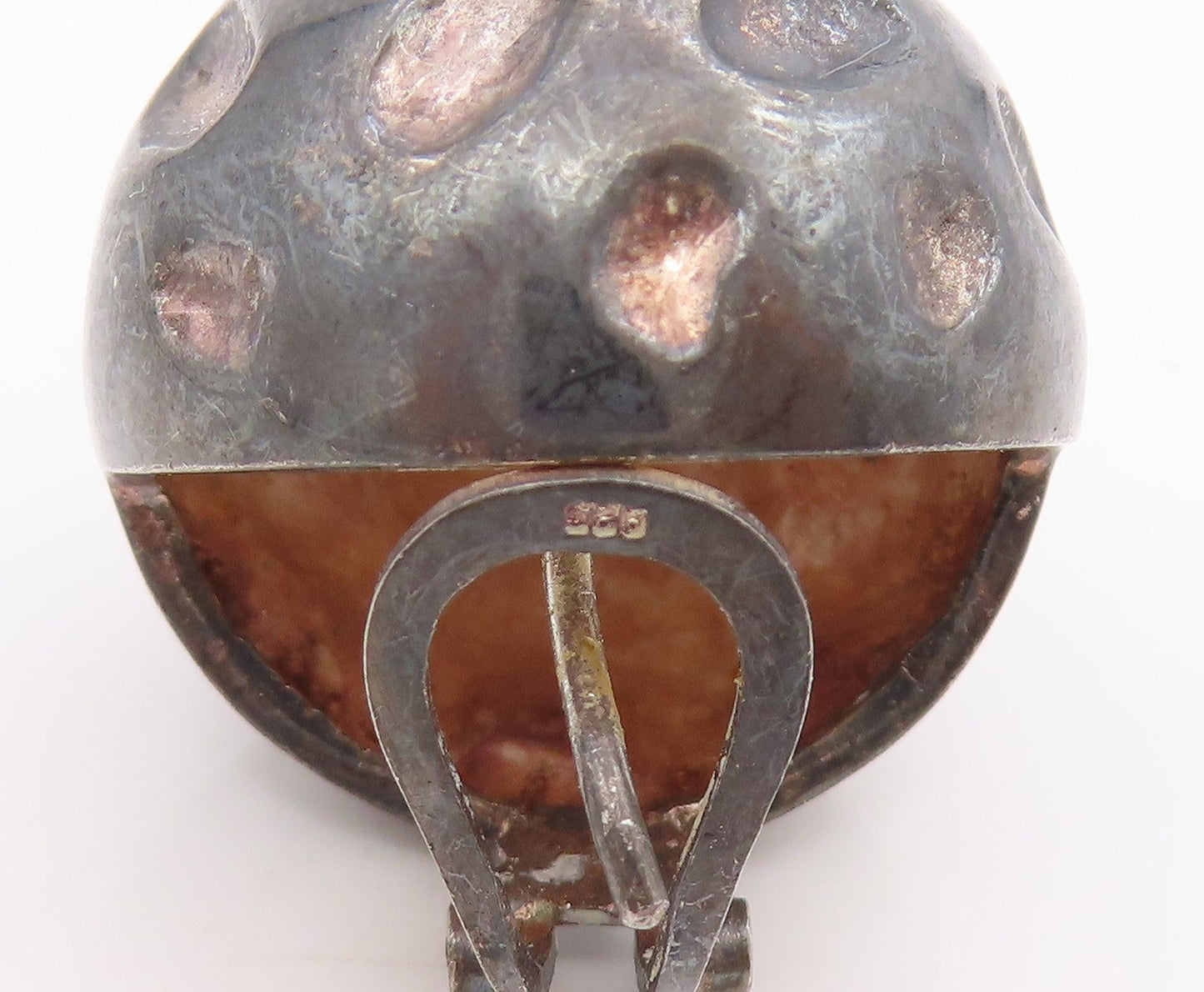 925 Sterling Silver Vintage Earrings Abstract Spherical Ball Omega Back  EG13931
