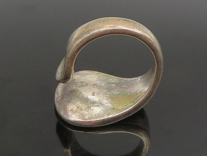 925 Sterling Silver  Vintage Unique Minimalist Concave Wrap Ring Sz 7  RG25269