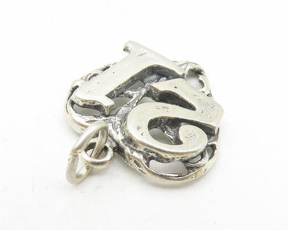 925 Sterling Silver  Vintage Shiny 21st Birthday Love Heart Pendant  PT8972