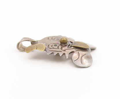 925 Sterling Silver Vintage Pendant MEXICO Two Tone Clown Face Cutout  PT26630
