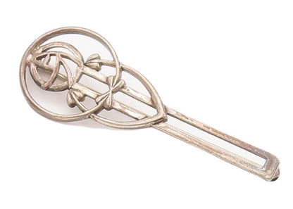 925 Sterling Silver Vintage Brooch Pin EUROPE Designer Cutout Carved  BP10804