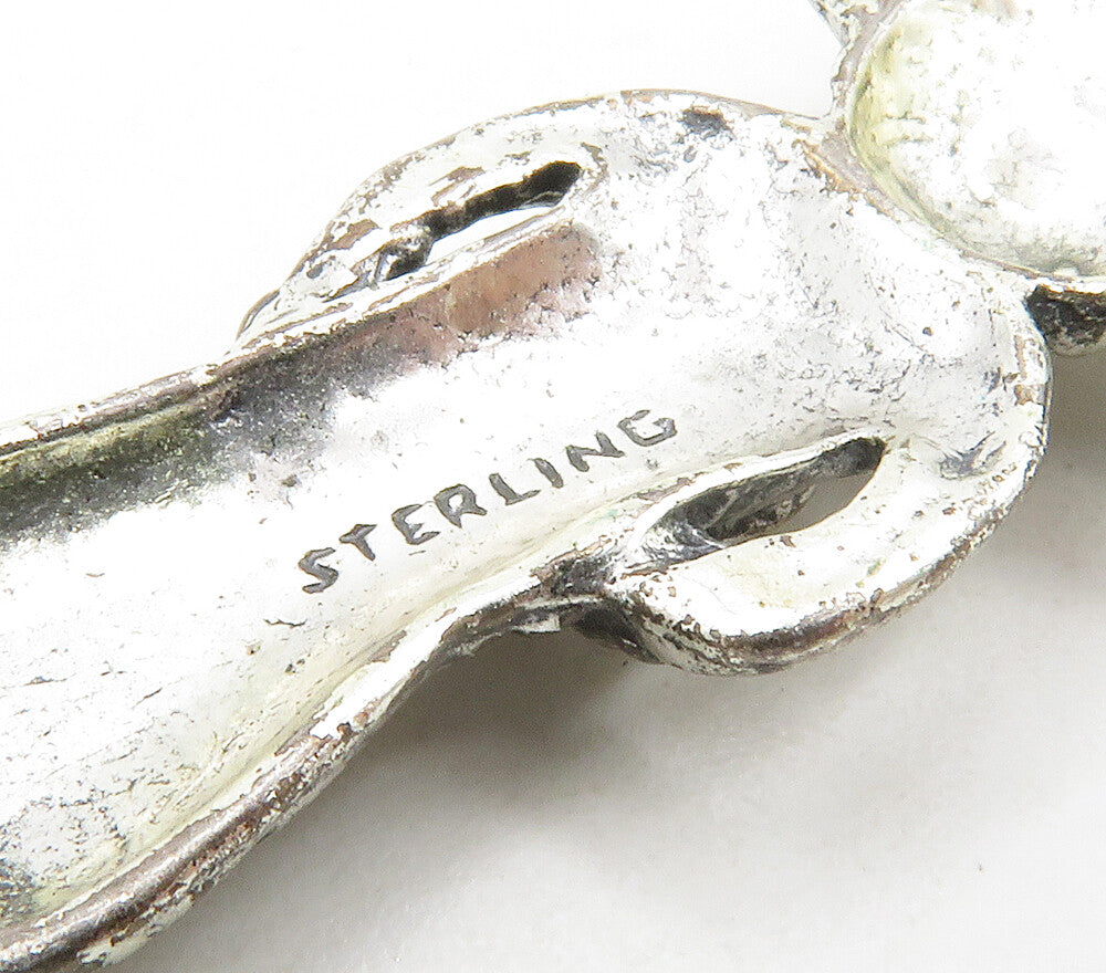 SOUTHWESTERN 925 Silver Vintage Traditional Masked Figure Pendant PT13022