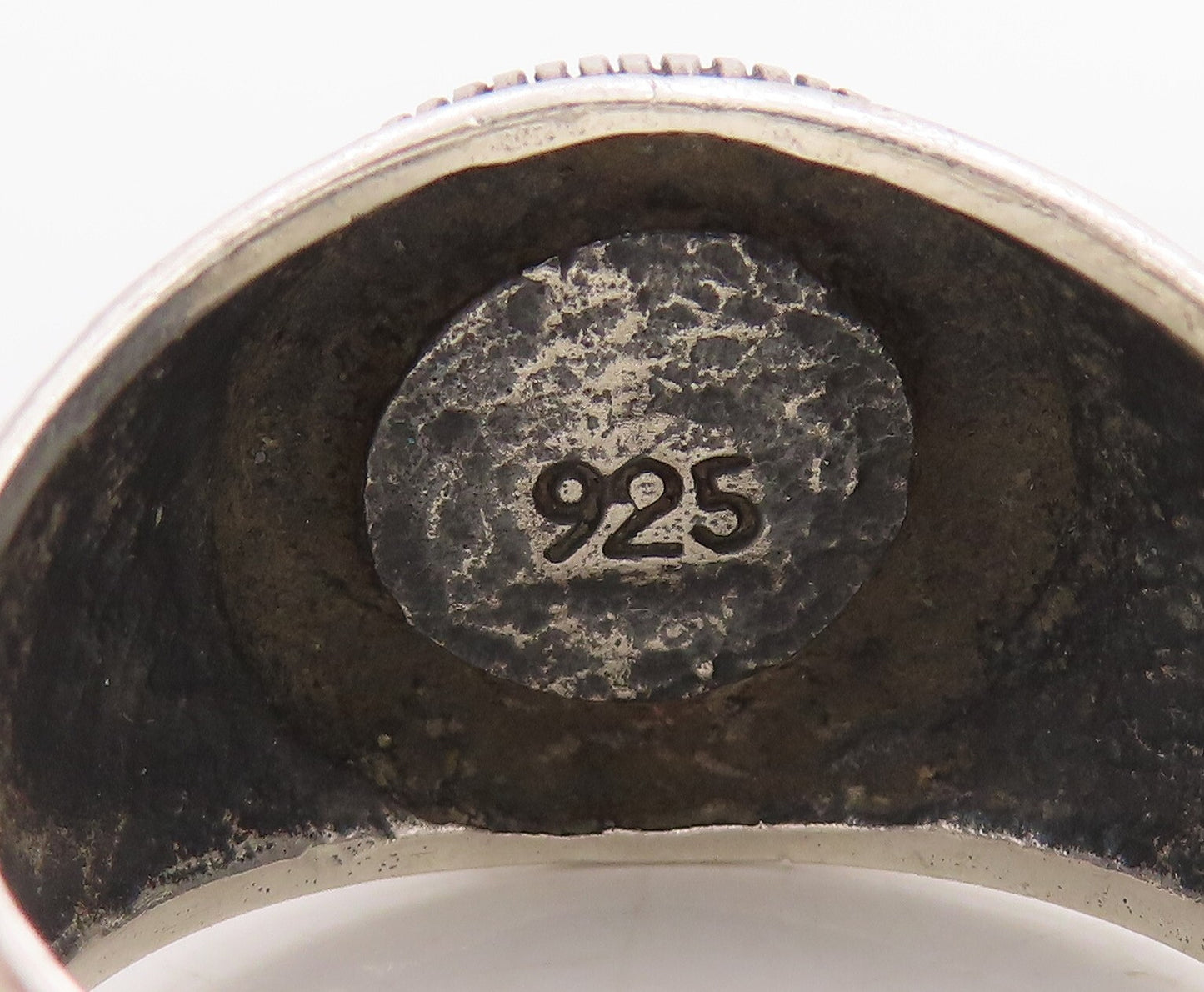 925 Sterling Silver Vintage Ring Dark Tone Celtic Design Cutout  Sz 12  RG31657