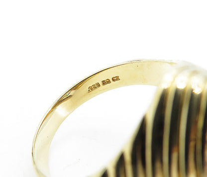 925 Sterling Silver  Cubic Zirconia Gold Plated Cocktail Ring Sz 8.5  RG6540