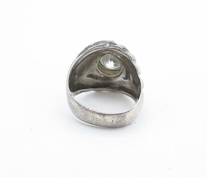 925 Sterling Silver  Vintage Cubic Zirconia Cocktail Ring Sz 5.5  RG7257