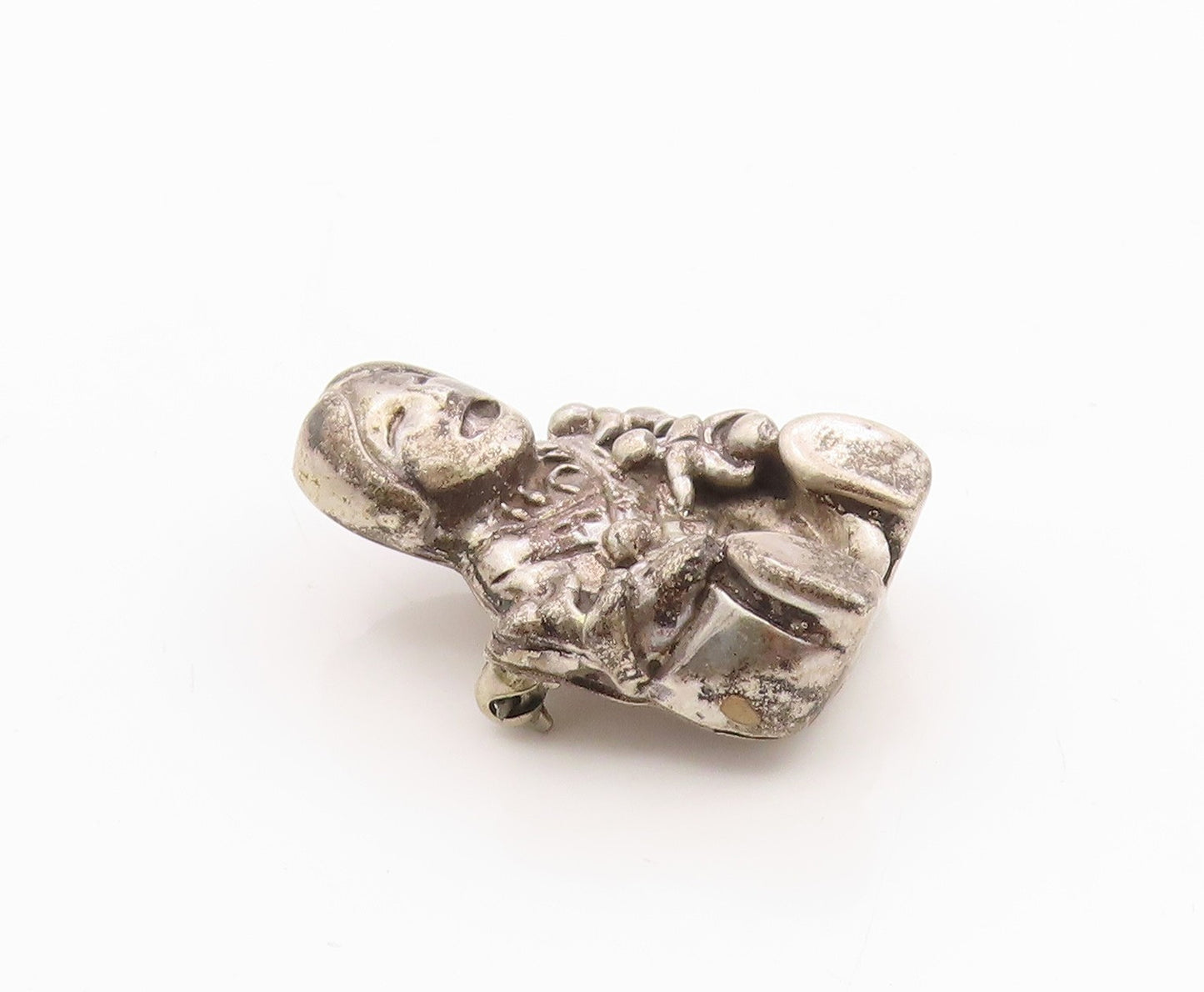 925 Sterling Silver Vintage Brooch Navajo Tribal Mother & Children BP11756