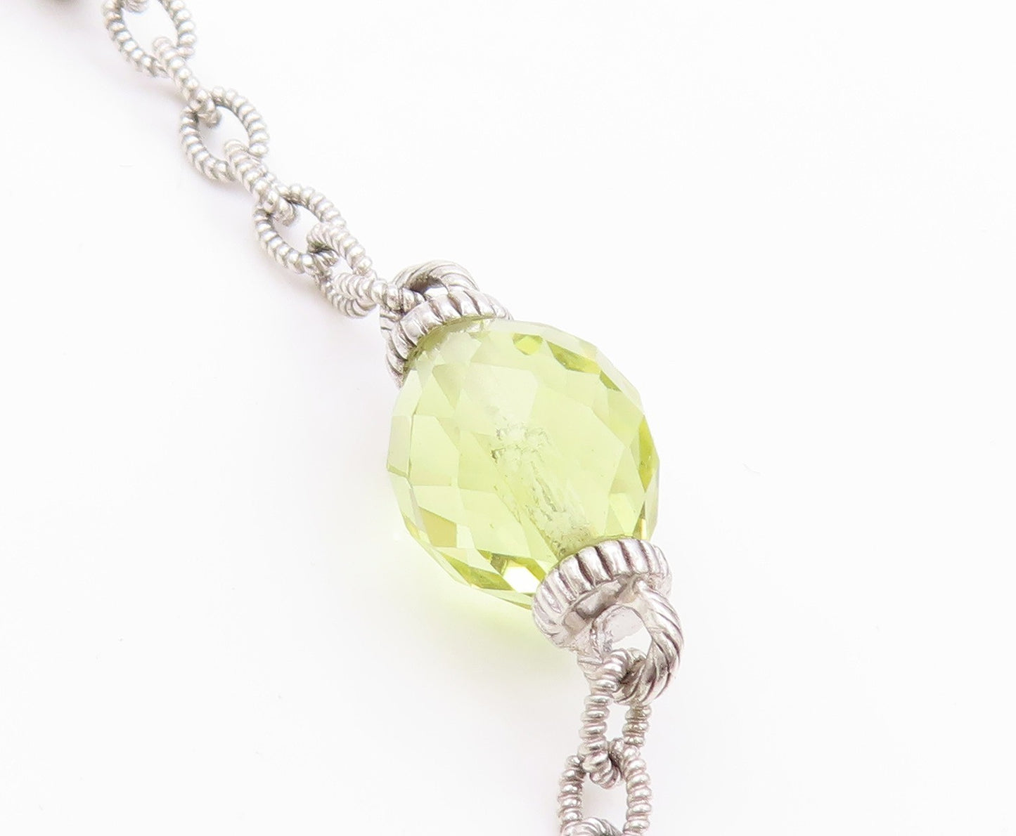 925 Sterling Silver Vintage Necklace JUDITH RIPKA Turquoise Citrine Chain NE4555