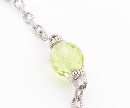 925 Sterling Silver Vintage Necklace JUDITH RIPKA Turquoise Citrine Chain NE4555