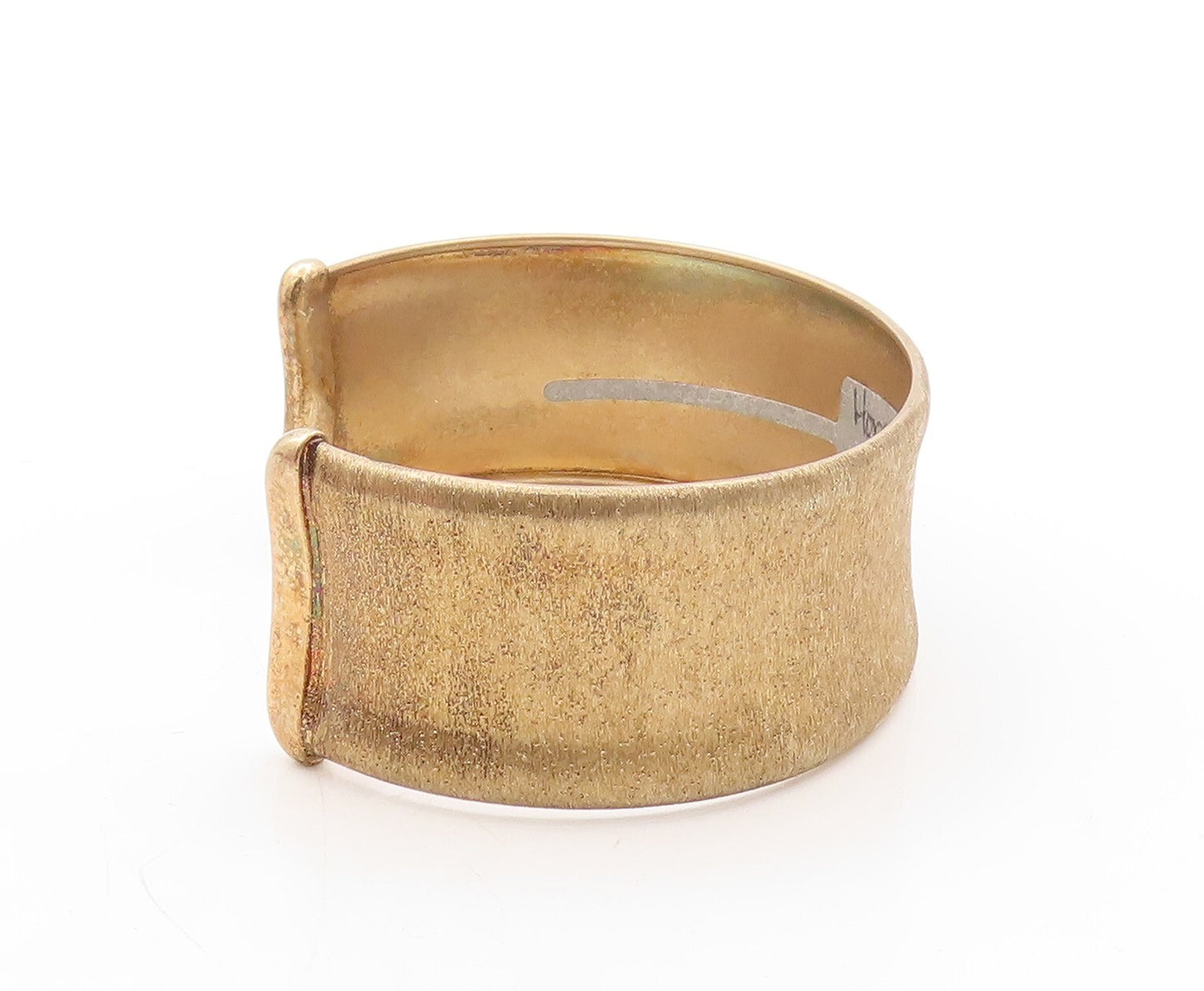 925 Sterling Silver Vintage Bracelet  Gold Plated Solid Brad Band Cuff  BT10906