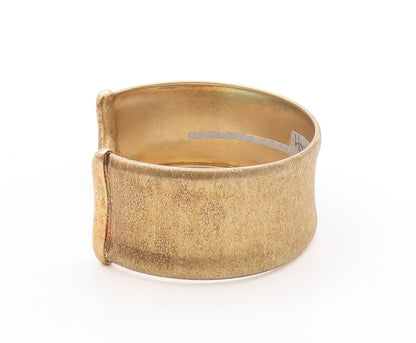 925 Sterling Silver Vintage Bracelet  Gold Plated Solid Brad Band Cuff  BT10906