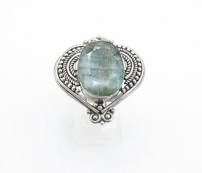 925 Sterling Silver  Vintage Faceted Agate Twist Cocktail Ring Sz 9.5  RG6899