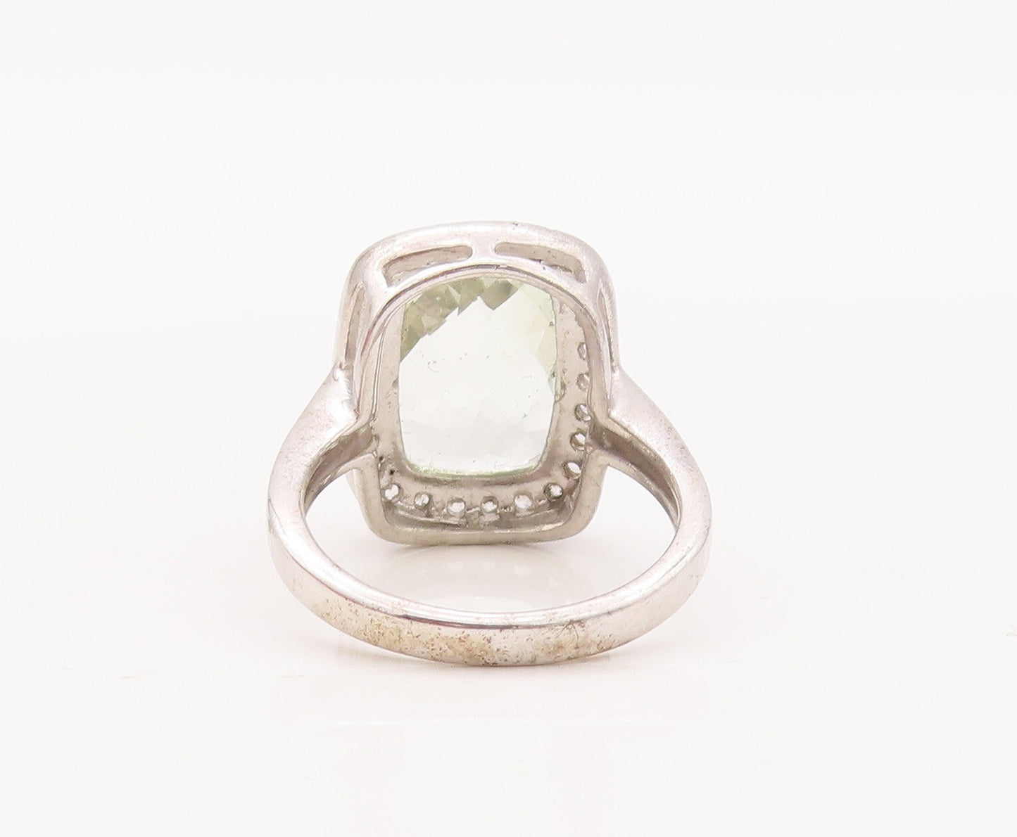 925 Sterling Silver Vintage Ring Rectangle 2 Tone Topaz  Sz 6.5  RG29345