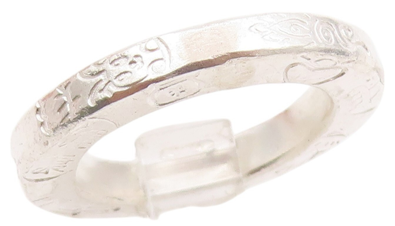925 Sterling Silver Vintage Ring Solid carved Design  Sz 5  RG32093