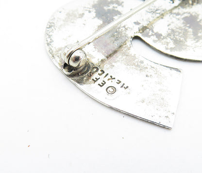 MEXICO 925 Sterling Silver  Vintage Happy Children S Initial Brooch Pin BP2630