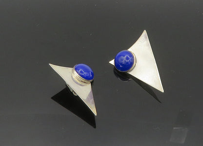 TULLA BOOTH 925 Silver  Vintage Lapis Lazuli Non Pierce Drop Earrings  EG10034