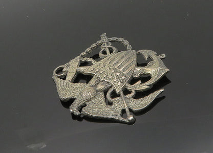 925 Sterling Silver  Vintage Antique United States Military Brooch Pin  BP7912