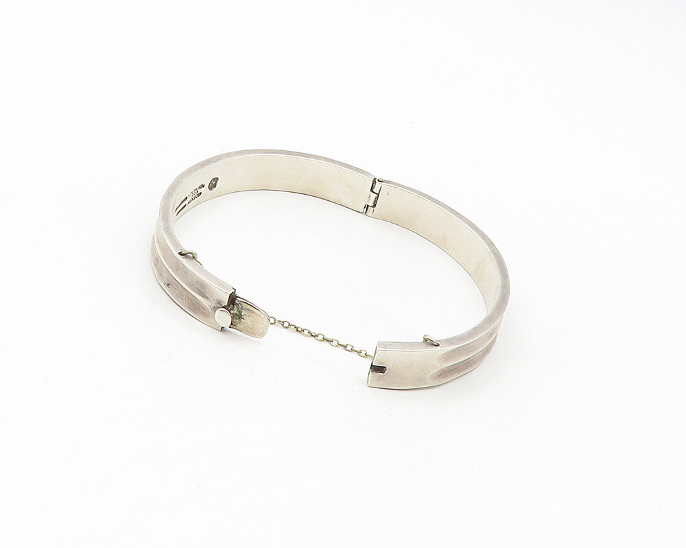 ALFRED VILLASANA MEXICO 925 Sterling Silver Vintage Hinge Bangle Bracelet BT6687
