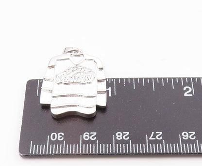 925 Sterling Silver  Vintage Shiny Saginaw Ice Hockey Jersey Pendant  PT18741