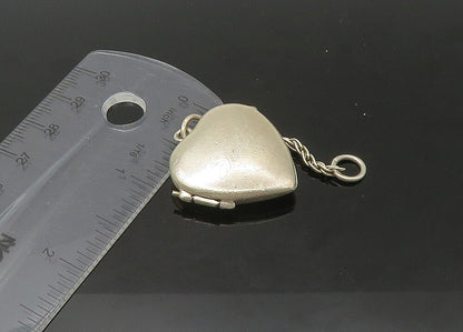 925 Sterling Silver  Vintage Erica Etched Name Love Heart Photo Pocket  TR3099