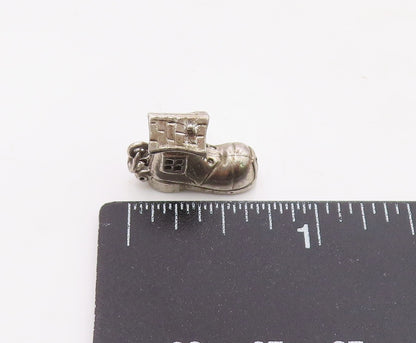 925 Sterling Silver  Vintage Petite House Boot Motif Pendant (OPENS)  PT18319