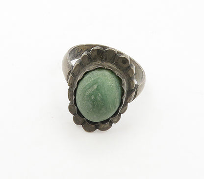 925 Sterling Silver  Vintage Antique Jasper Floral Cocktail Ring Sz 6  RG16936