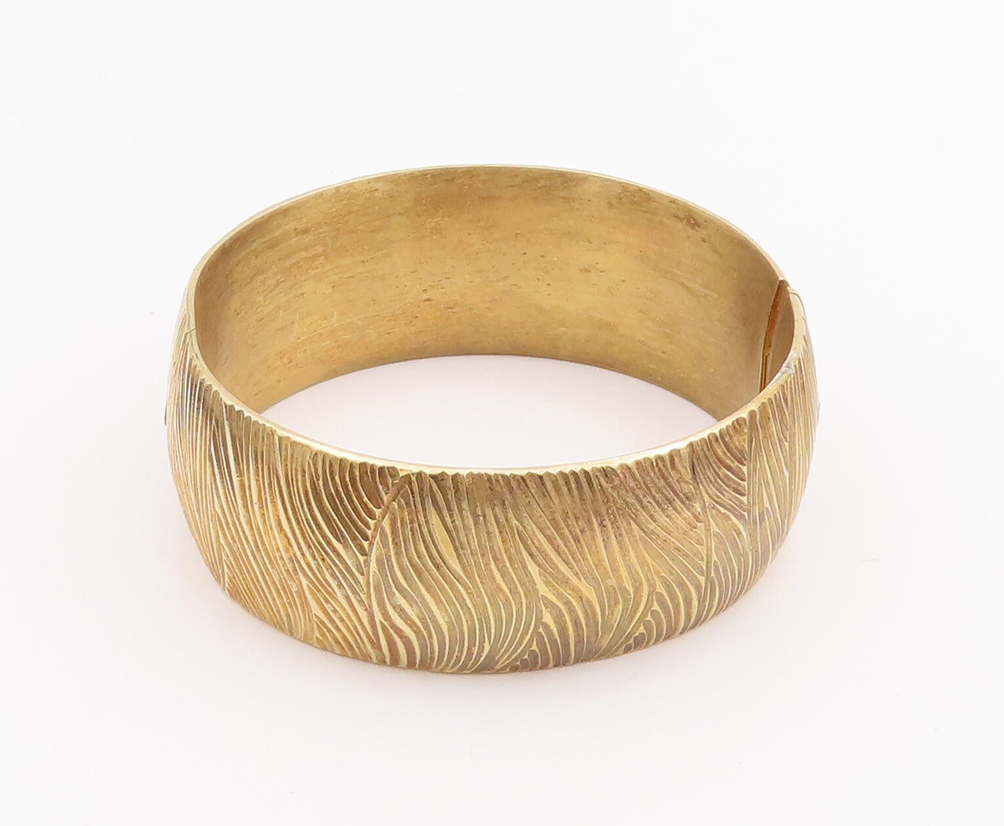 925 Sterling Silver Vintage Bracelet JACMEL Swirly Lines Grooved Bangle  BT10580