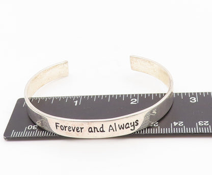 925 Sterling Silver Vintage Bracelet Engraved Forever And Always Cuff  BT11566