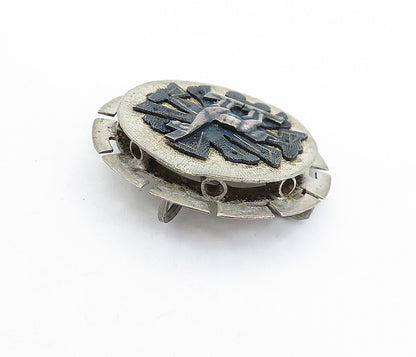 925 Sterling Silver  Vintage Antique Two Tone Alpaca Animal Brooch Pin  BP2264