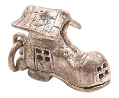 925 Sterling Silver  Vintage Boot House Family Pendant (OPENS)  PT15885