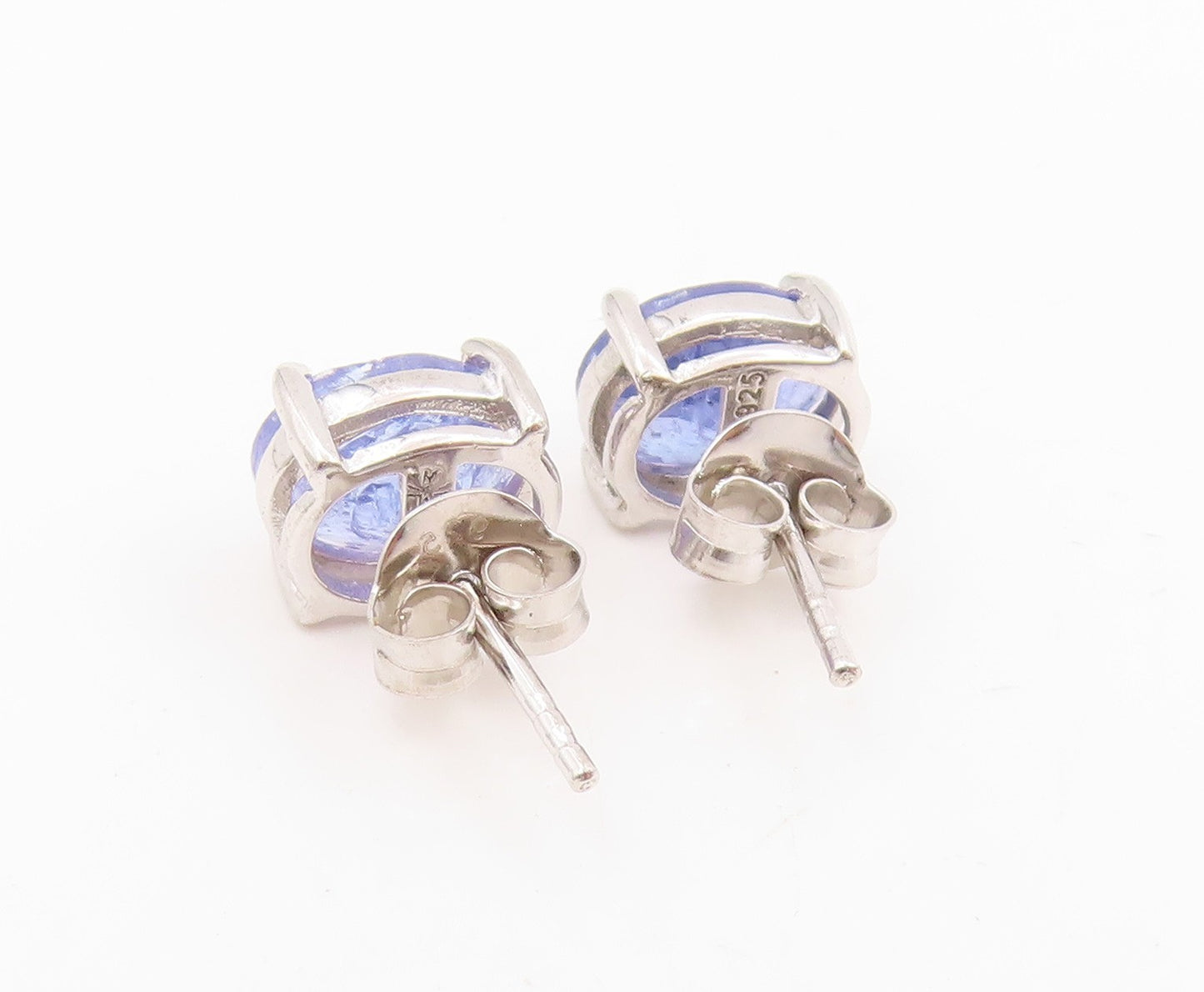 925 Sterling Silver Vintage Earrings Oval Cut Tanzanite Minimalist Stud  EG13766