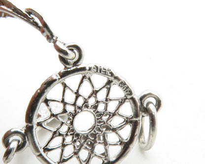 925 Sterling Silver  Vintage Shiny Petite Dream Catcher Motif Pendant  PT10401