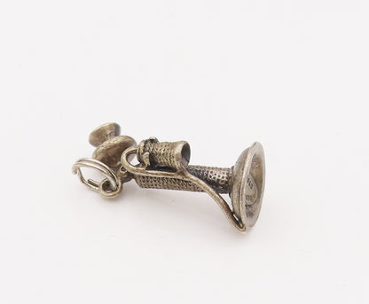 DANECRAFT 925 Sterling Silver Vintage Mini Old Telephone Charm Pendant PT22071