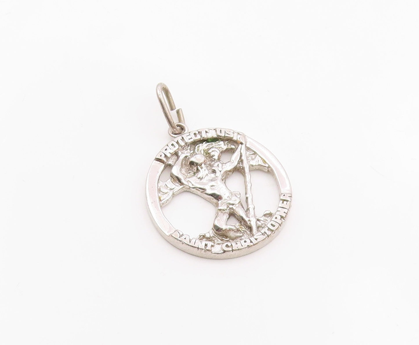 LAMODE 925 Silver  Vintage St. Christopher Protection Prayer Pendant  PT18435