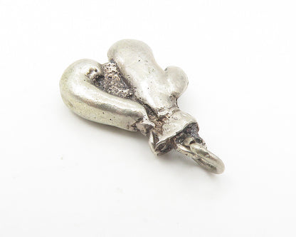 925 Sterling Silver  Vintage Petite Dark Tone Boxing Gloves Pendant  PT9138