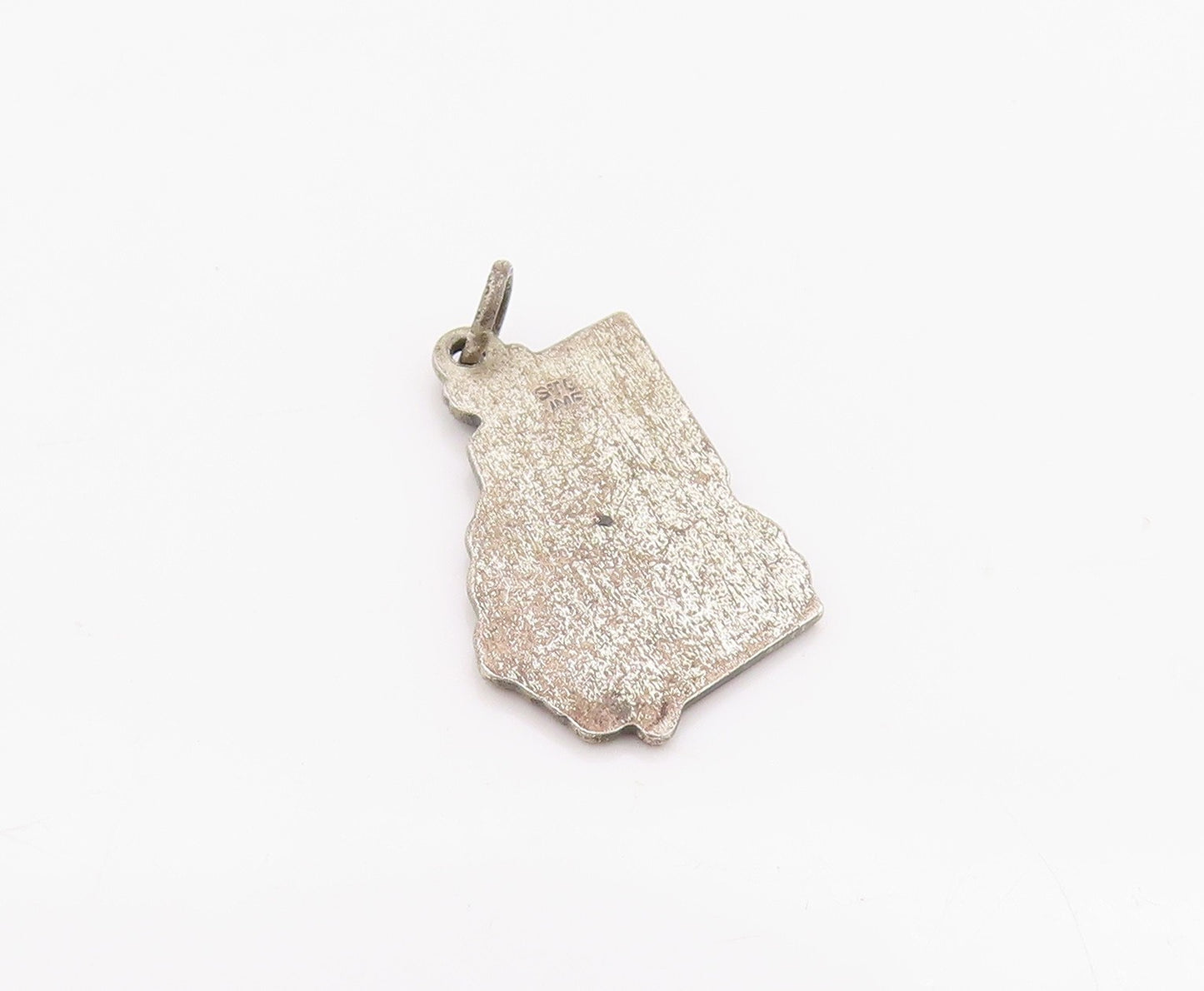 925 Sterling Silver Vintage Pendant Dark Tone Georgia State Map Charm  PT24928