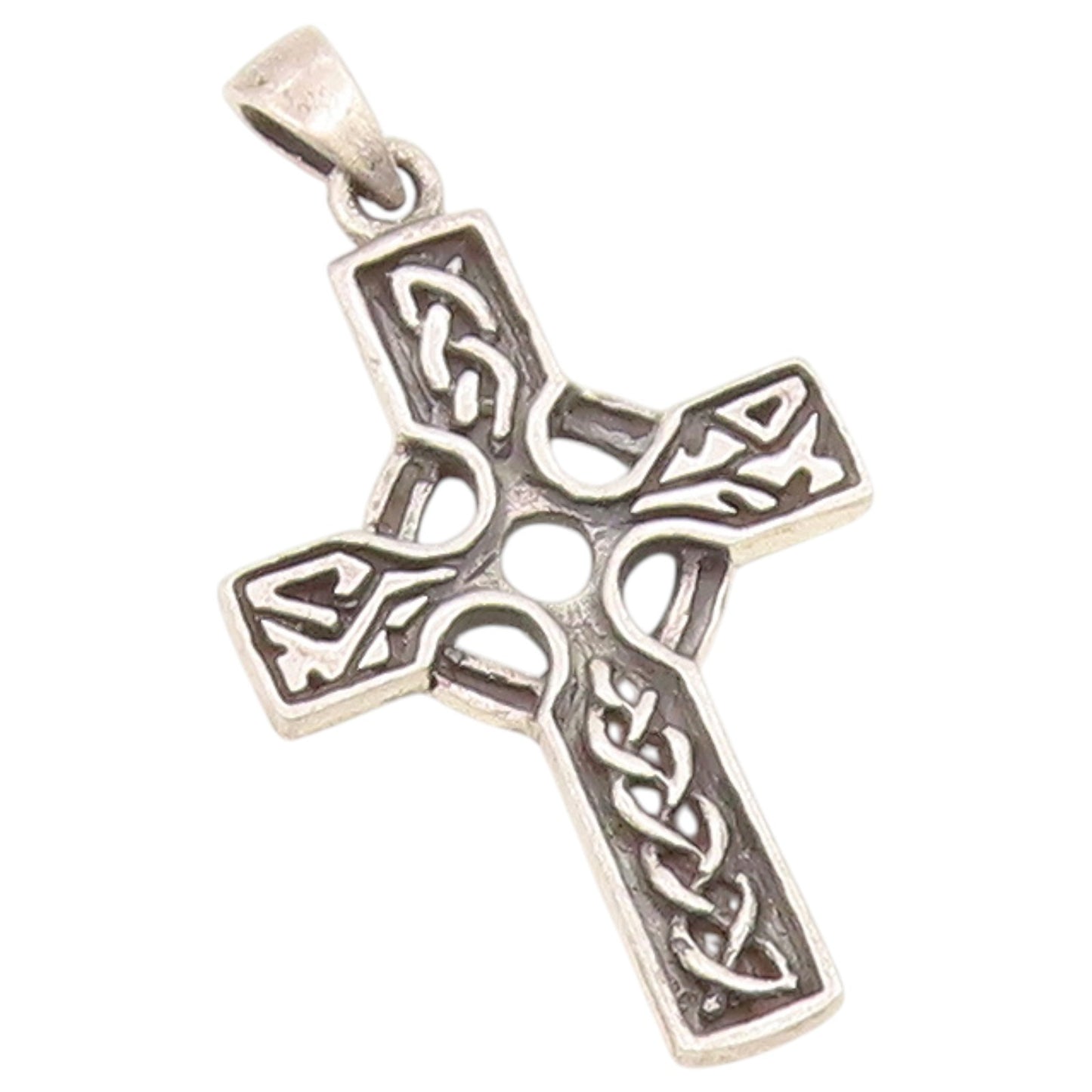925 Sterling Silver Vintage Pendant Classic Celtic Knotwork Cross Charm  PT26582