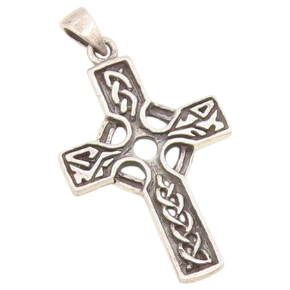 925 Sterling Silver Vintage Pendant Classic Celtic Knotwork Cross Charm  PT26582