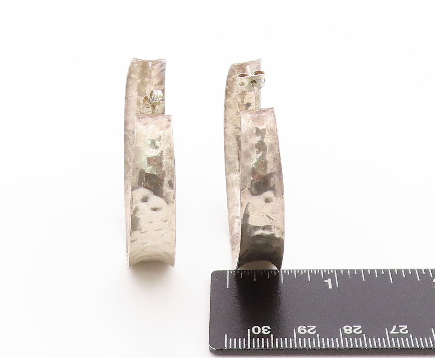 925 Sterling Silver Vintage Earrings Minimalist Large Open Hoops  EG13561