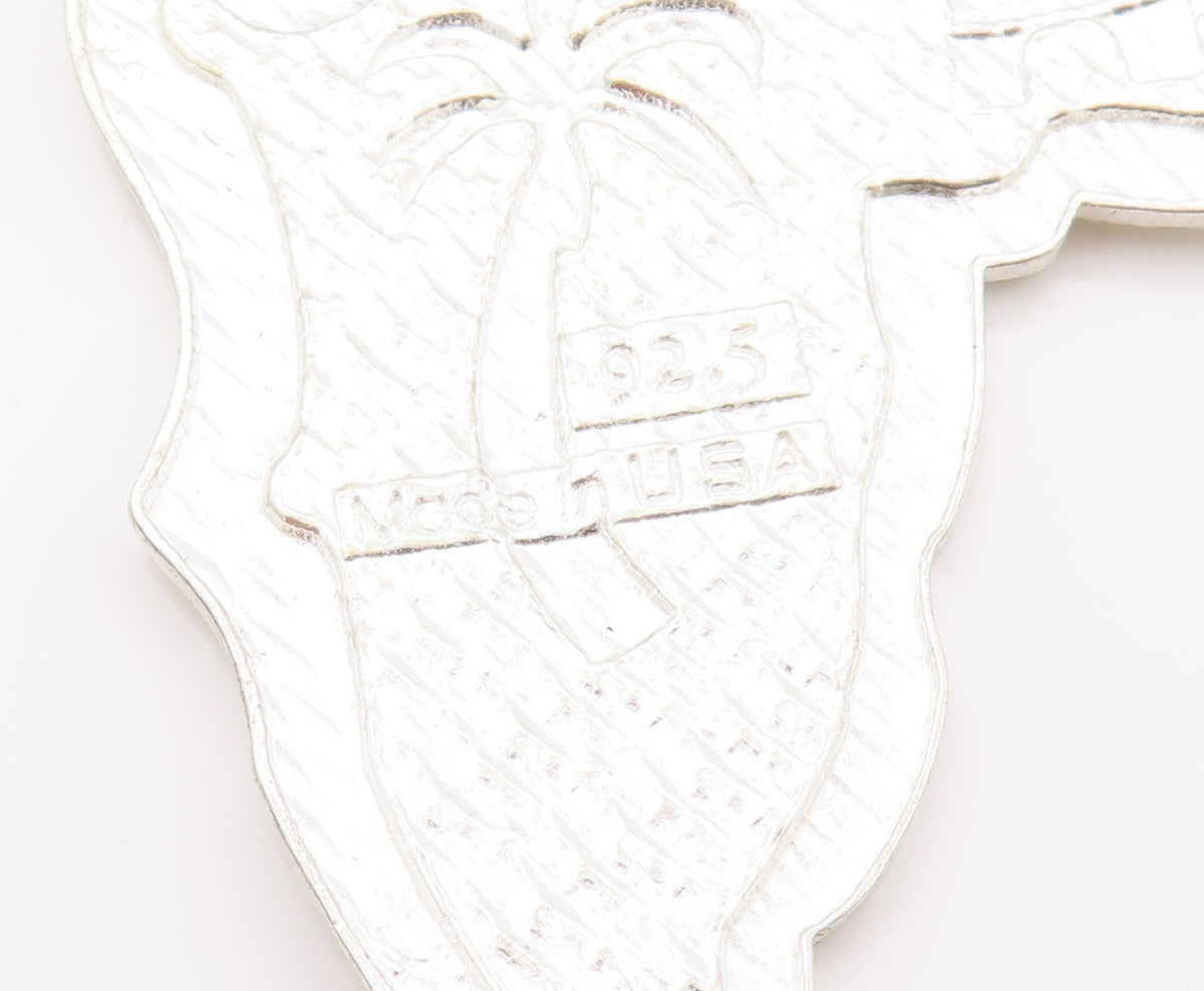 925 Sterling Silver Vintage Pendant Large Africa Map Cutout  PT24028