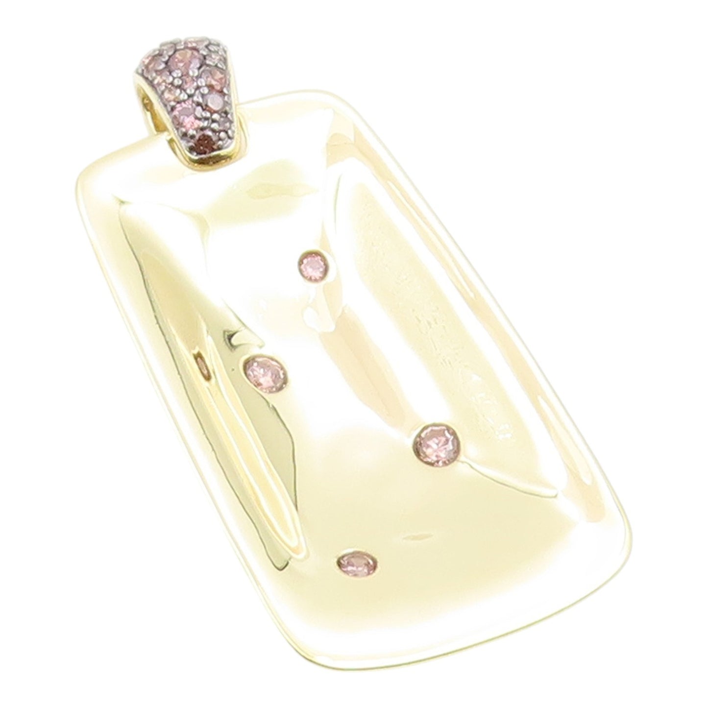 925 Sterling Silver Vintage Pendant Gold Plated Topaz Geometric Locket  PT26022